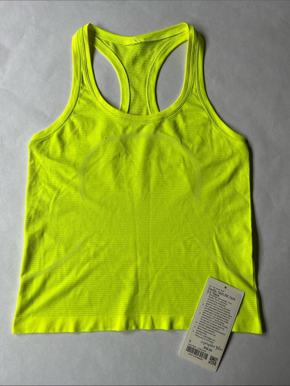 Lululemon Swiftly Tech RB Tank 2.0 Race in Highlighter Yellow